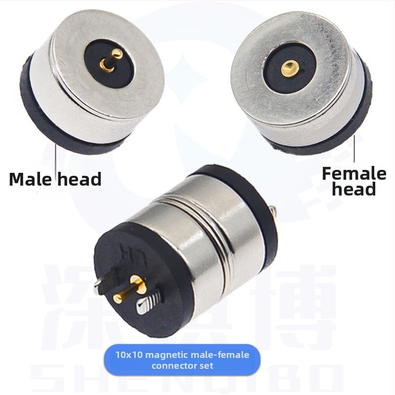 DC magnētiskais savienotājs (vīrietis un sieviete), apaļa magnētiskā uzlādes galva, ūdensizturīgs, 2 pin, Deep qibo
