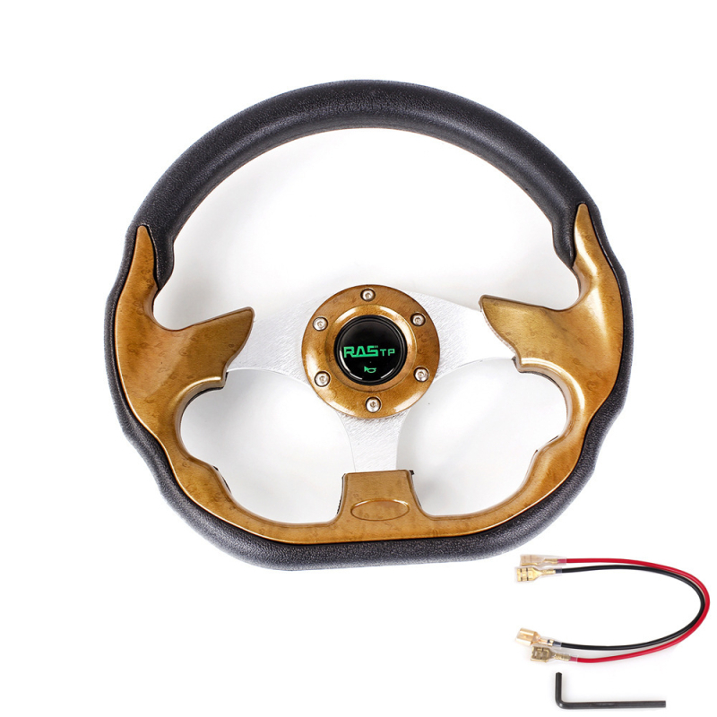 Sacīkšu stūre automašīnai - PU materiāls, zīmols RASTP, modelis STW031, vispārējai lietošanai