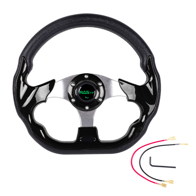 Sacīkšu stūre automašīnai - PU materiāls, zīmols RASTP, modelis STW031, vispārējai lietošanai