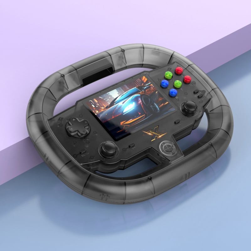 SU-10 nešiojama retro žaidimų konsolė su vairavimo rato dizainu, kelių emuliatorių palaikymas, 32 GB atmintis