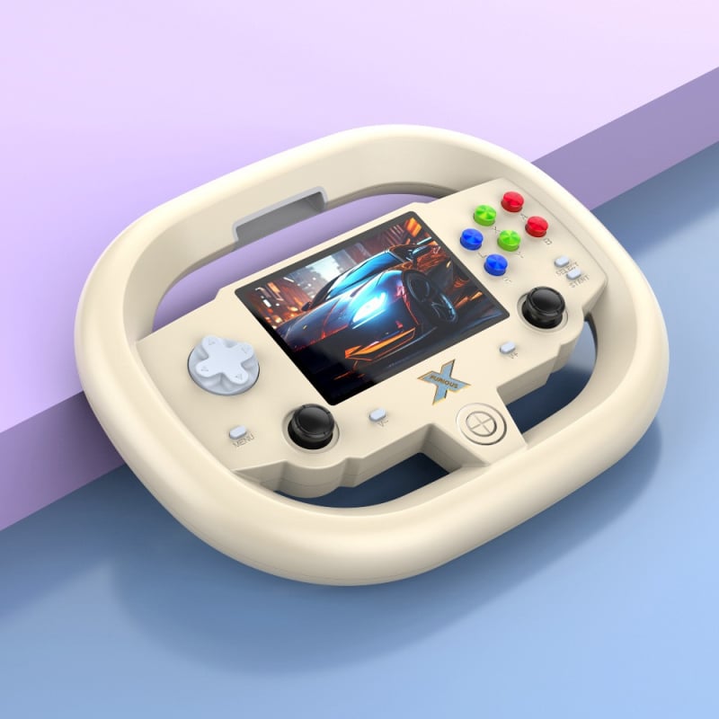 SU-10 nešiojama retro žaidimų konsolė su vairavimo rato dizainu, kelių emuliatorių palaikymas, 32 GB atmintis