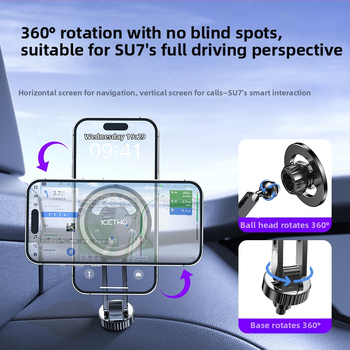 Magnetický držiak na telefón do palubnej dosky pre Xiaomi SU7, s MagSafe, 17 mm guľová hlava