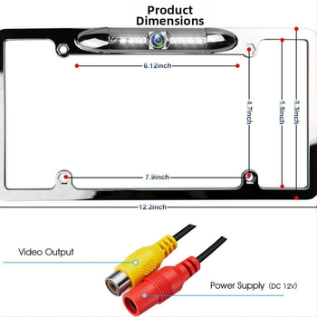 Cameră pentru plăcuța de înmatriculare a autoturismului, model universal, 720p, unghi de vizualizare 170°, alimentare 12V, opțiune fără fir