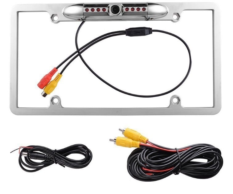 Cameră pentru plăcuța de înmatriculare a autoturismului, model universal, 720p, unghi de vizualizare 170°, alimentare 12V, opțiune fără fir