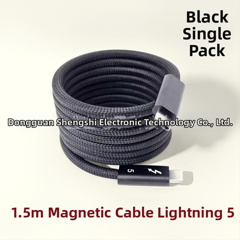 Thunder 5 magnētiskais telefona uzlādes kabelis – USB dati, maksimālā jauda 240W, vara kodols ar sudraba pārklājumu, svars 190 g