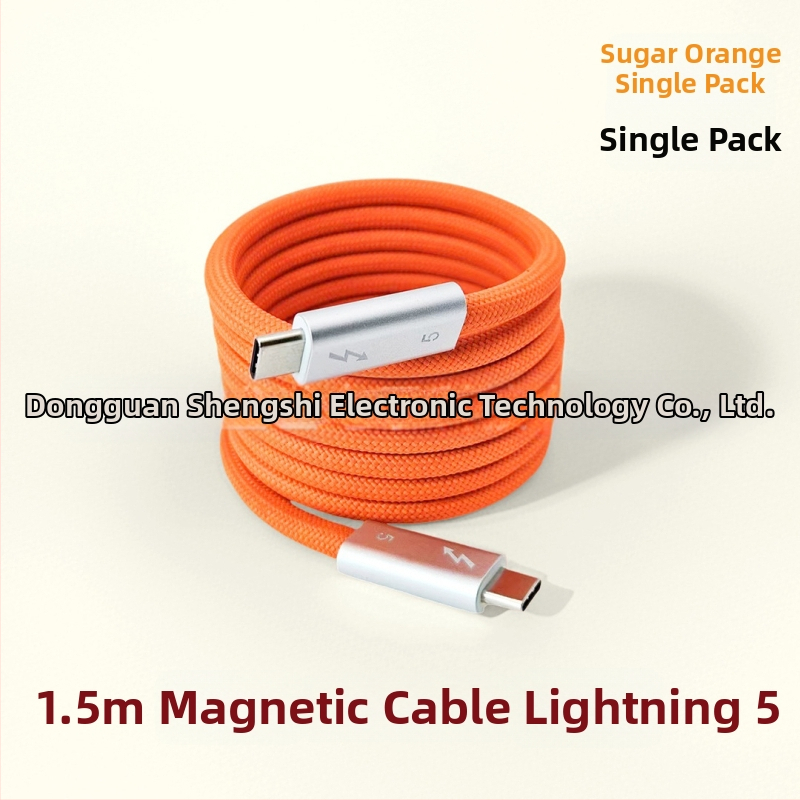 Thunder 5 magnētiskais telefona uzlādes kabelis – USB dati, maksimālā jauda 240W, vara kodols ar sudraba pārklājumu, svars 190 g