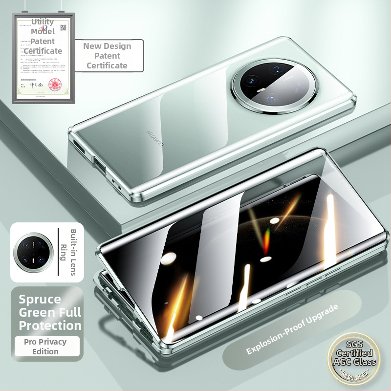 Magnetický kryt s dvojitým sklom pre Huawei Mate 70 Pro+, ultra tenký, odolný voči pádom