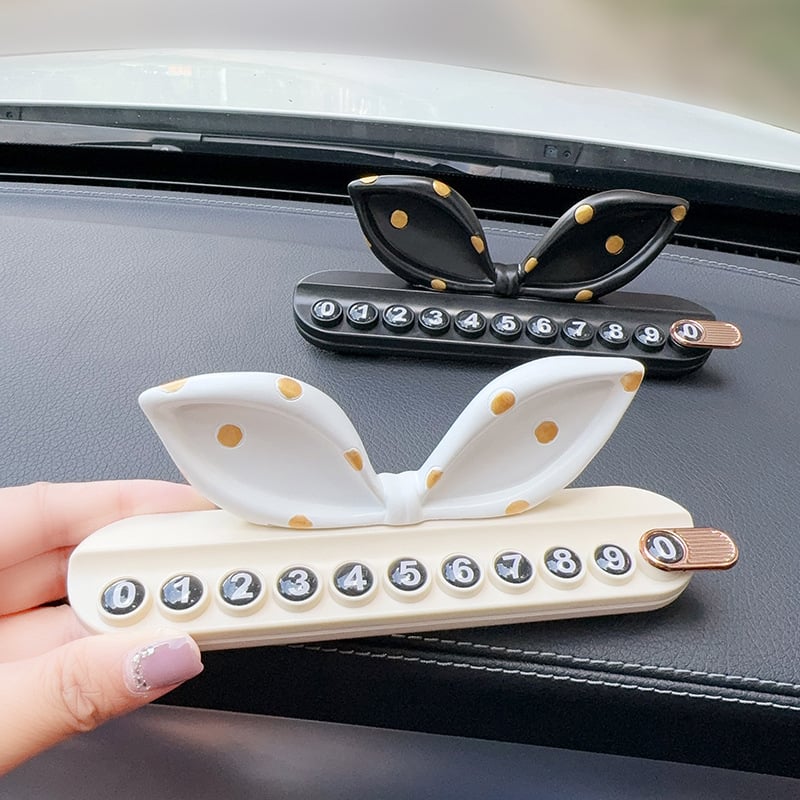 Automobilska privremena tablica za parkiranje s telefonskim brojem i dekoracijom od mašne (Model 002 • Materijal: Drugo • Tip: Skriven • Logotip: Ne • Obrada i prilagodba: Ne)