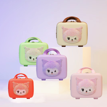 Пътуващ козметичен несесер за жени със заключване (ABS материал; цип; аниме карикатура; заключване: да; тип на заключване: обикновена комбинационна брава)