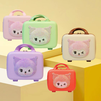 Пътуващ козметичен несесер за жени със заключване (ABS материал; цип; аниме карикатура; заключване: да; тип на заключване: обикновена комбинационна брава)