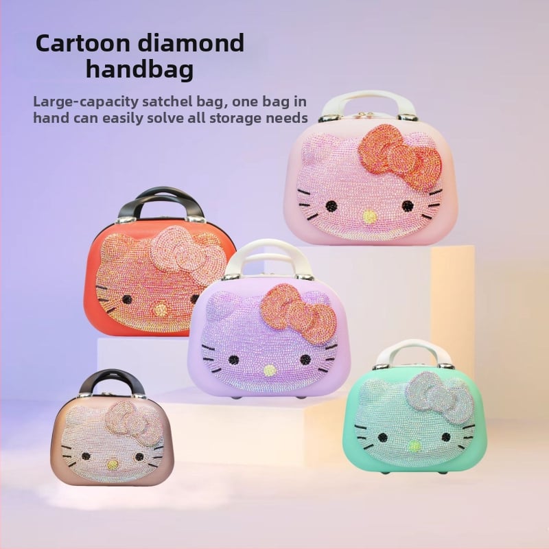 Пътуващ козметичен несесер за жени със заключване (ABS материал; цип; аниме карикатура; заключване: да; тип на заключване: обикновена комбинационна брава)