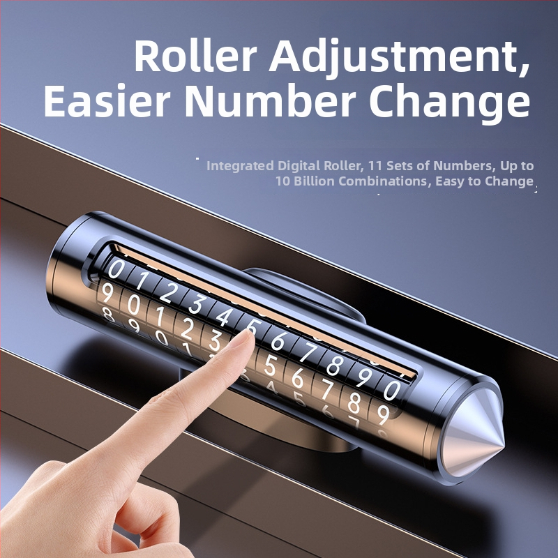 Metāla auto ārkārtas instruments ar loga laušanas āmuru un pagaidu stāvvietas un tālruņa numura plāksnēm, modeļa TC016, izmēri 132×42×30 mm