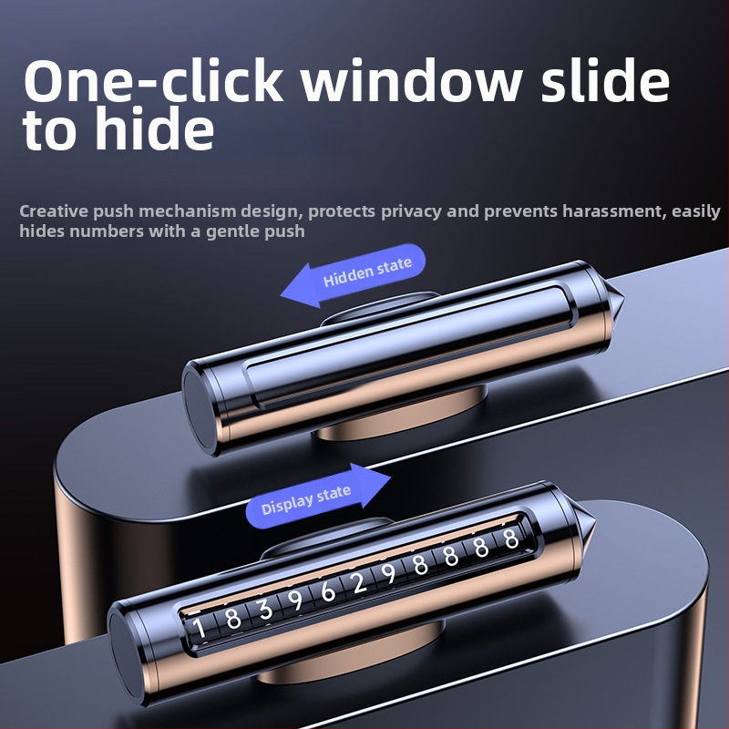 Metāla auto ārkārtas instruments ar loga laušanas āmuru un pagaidu stāvvietas un tālruņa numura plāksnēm, modeļa TC016, izmēri 132×42×30 mm