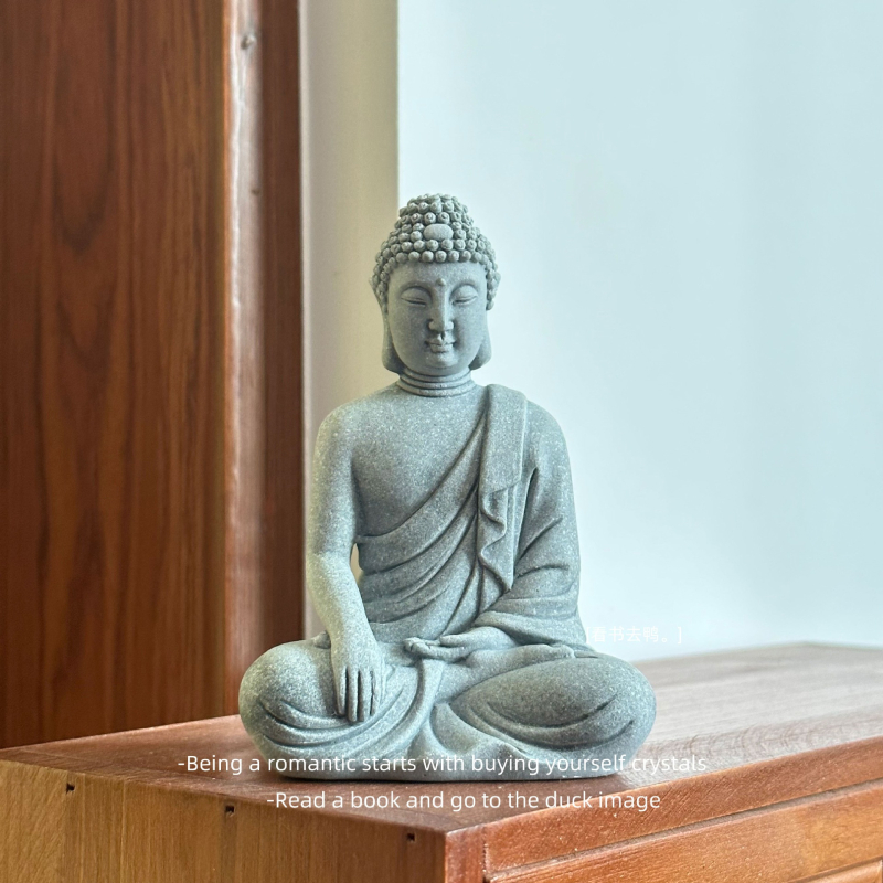 Mali Buddha meditacijski ukras za mikropejzaž, smola, kineski stil, šifra Ltao690484384522