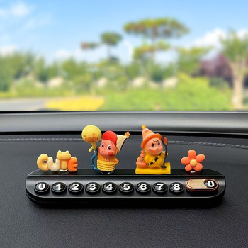 Ornament interior auto: figurină drăgălașă în formă de stea, model universal, placă temporară de parcare cu număr de telefon