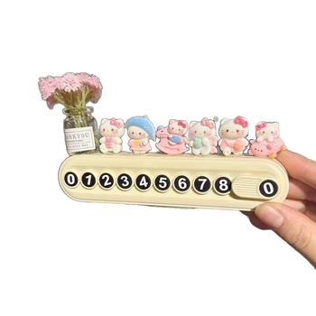 Placă electronică de parcare pentru automobil, cu motiv pisică drăguț, model A-103, material plastic