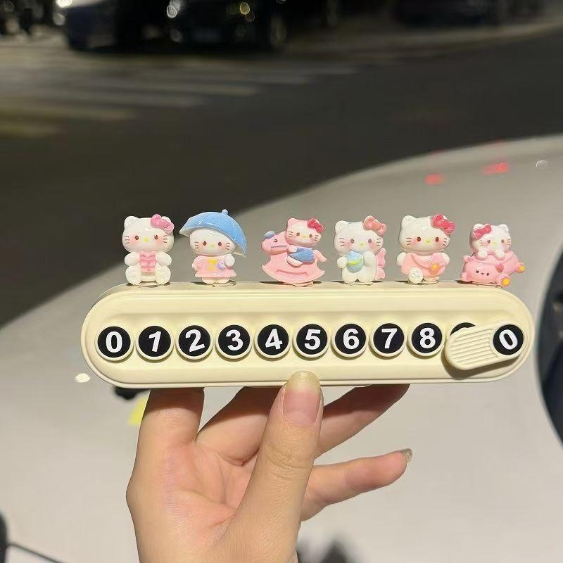 Placă electronică de parcare pentru automobil, cu motiv pisică drăguț, model A-103, material plastic