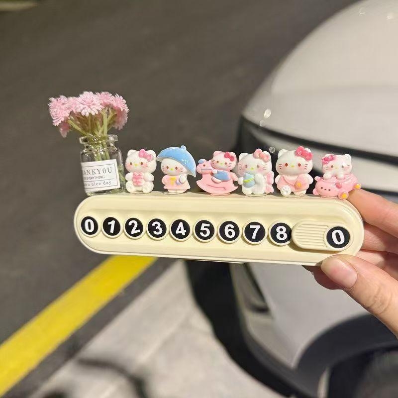 Placă electronică de parcare pentru automobil, cu motiv pisică drăguț, model A-103, material plastic