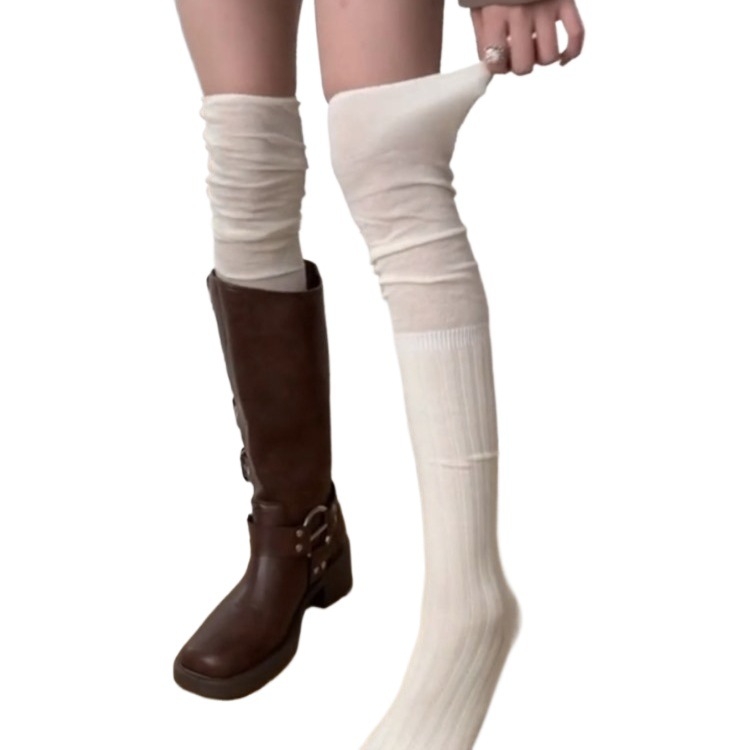Set șosete peste genunchi și cizme – unisex, material mătase cu flori, model 69850, potrivit pentru sporturi pe gheață și zăpadă