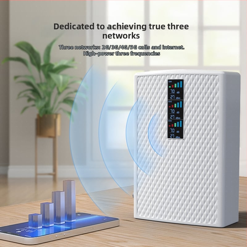 Mobiliojo telefono signalo stiprintuvas: palaiko 2G/3G/4G/5G, aprėptis 200–2000 m², modelis 24C4400F6715, svoris 0,98 kg