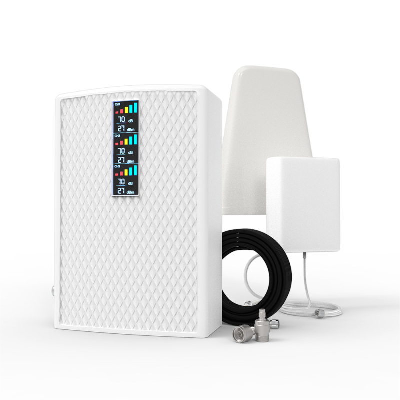 Mobiliojo telefono signalo stiprintuvas: palaiko 2G/3G/4G/5G, aprėptis 200–2000 m², modelis 24C4400F6715, svoris 0,98 kg