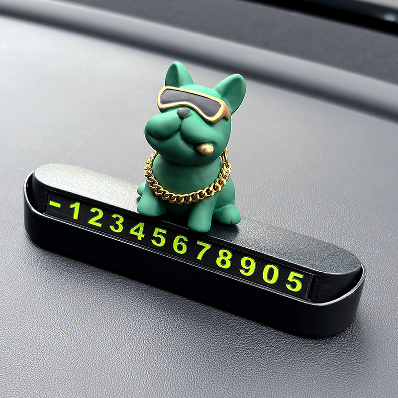 Privremena pločica za parkiranje s telefonskim brojem za ukras auta, model French Bulldog Stop Sign, plastika, marka Che shima