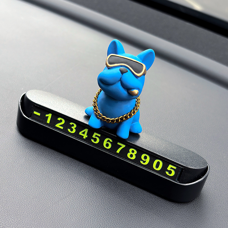 Privremena pločica za parkiranje s telefonskim brojem za ukras auta, model French Bulldog Stop Sign, plastika, marka Che shima