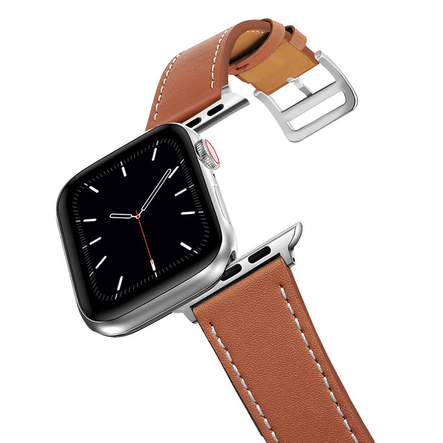 Kožený remienok pre Apple Watch Series 9 a 8 – Hermès inšpirovaný štýl, pravá koža, biznis štýl