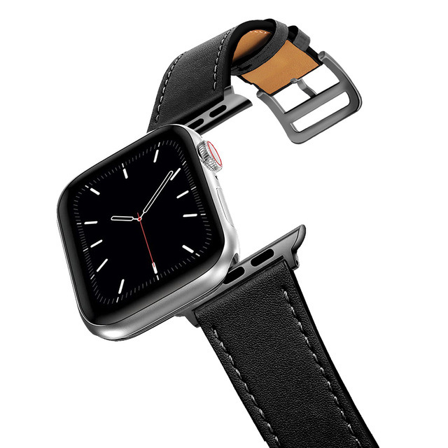 Kožený remienok pre Apple Watch Series 9 a 8 – Hermès inšpirovaný štýl, pravá koža, biznis štýl
