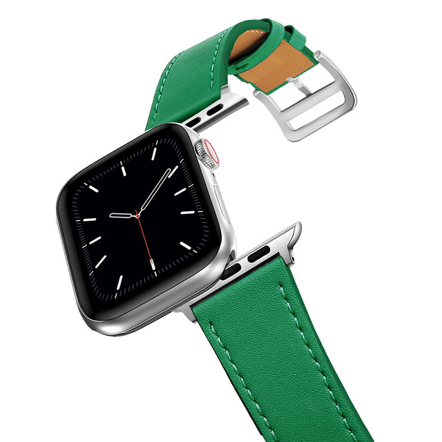 Kožený remienok pre Apple Watch Series 9 a 8 – Hermès inšpirovaný štýl, pravá koža, biznis štýl