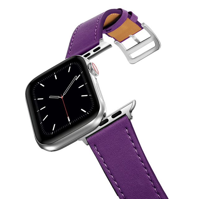 Kožený remienok pre Apple Watch Series 9 a 8 – Hermès inšpirovaný štýl, pravá koža, biznis štýl