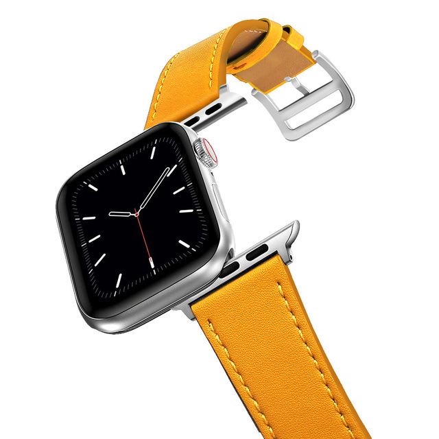 Kožený remienok pre Apple Watch Series 9 a 8 – Hermès inšpirovaný štýl, pravá koža, biznis štýl