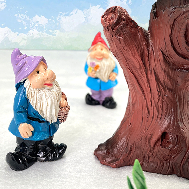 Morning figúrka z živice pre mini záhradný krajinný dizajn – nordický štýl, karikatúrny trpaslík