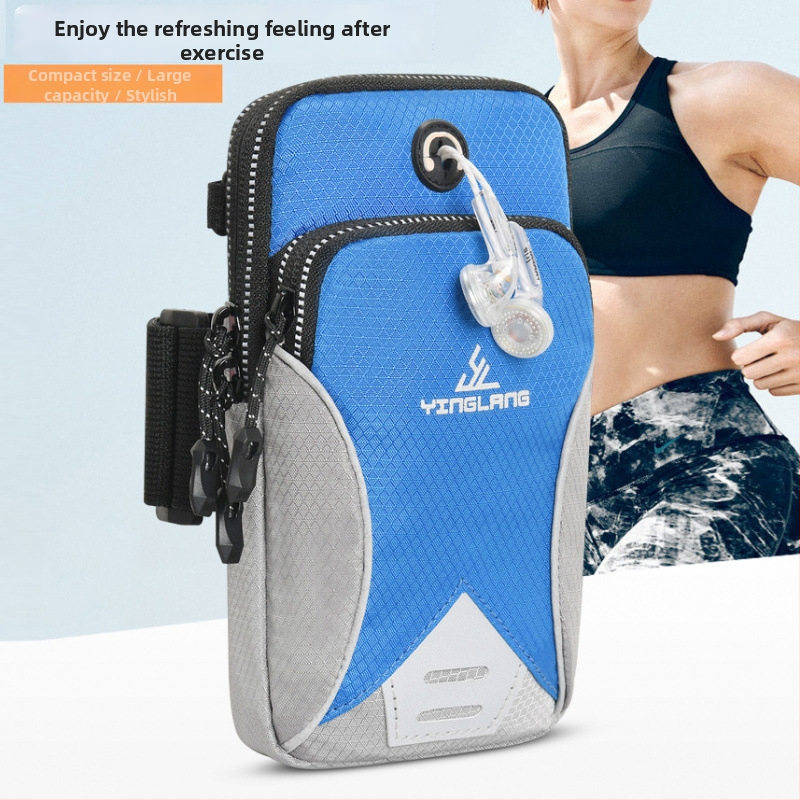 Geantă de braț pentru sporturi în aer liber, material Oxford, model cu dungi, respirabilă și ultra-ușoară, căptușală Oxford