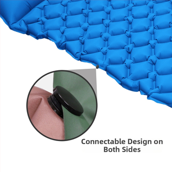 Saltea gonflabilă de camping portabilă cu pernă și pompă manuală, 40D nylon TPU; pentru 1–2 persoane; greutate 600 g