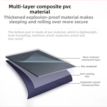 Pripučiama lova kempingui — paviršius iš kompozicinės drobės; lauko naudojimui; tinka palapinėms