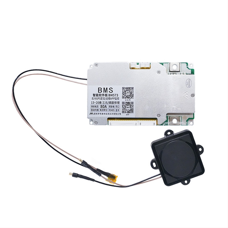 BMS litija akumulatoram nomas elektriskajiem velosipēdiem, 20 vadu paralēlais savienojums, balansēšana, LTE/Bluetooth/RS485 sakari, Beidou GPS dubjais pozicionēšana ar vēstures atrašanās un nobraukuma statistiku