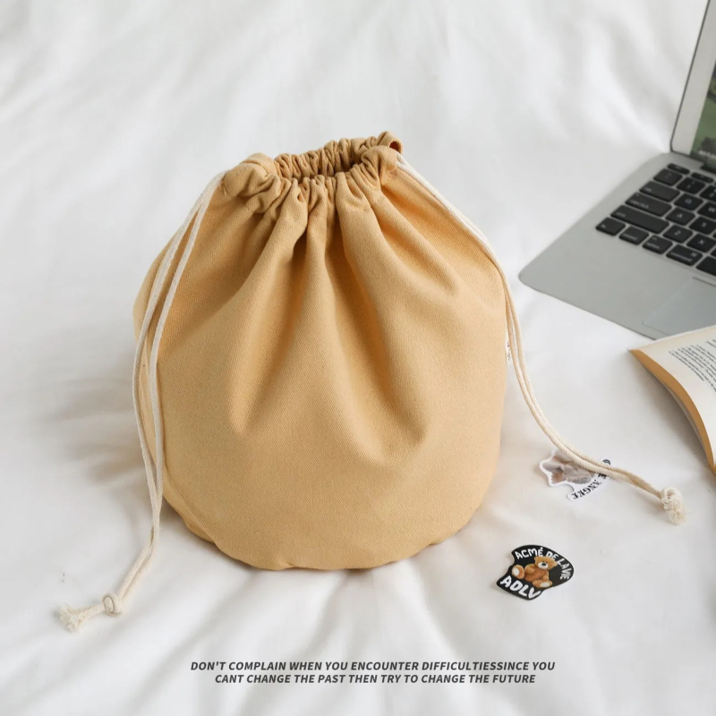 Kozmetička torba - cilindričnog oblika, platno, višestruka namjena (Cylindrical, Canvas, Multipurpose, Travel, Makeup storage)