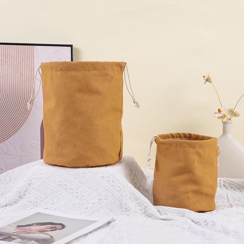 Kozmetička torba - cilindričnog oblika, platno, višestruka namjena (Cylindrical, Canvas, Multipurpose, Travel, Makeup storage)