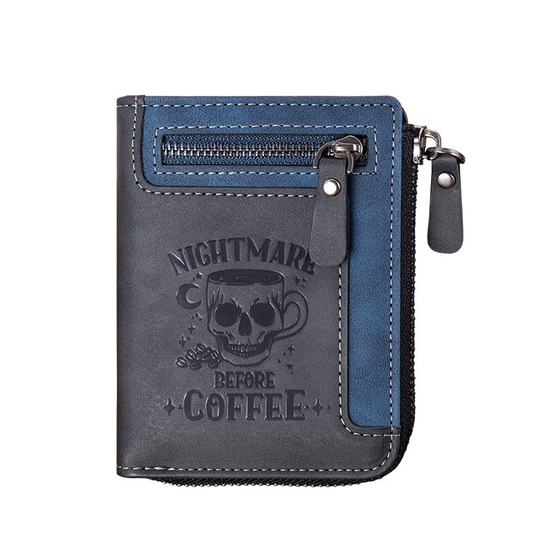 Vīriešu īss maks kartēm ar rāvējslēdzēju – PU āda, pretzagšanas aizsardzība, paplašināšana, ikdienas lietošana