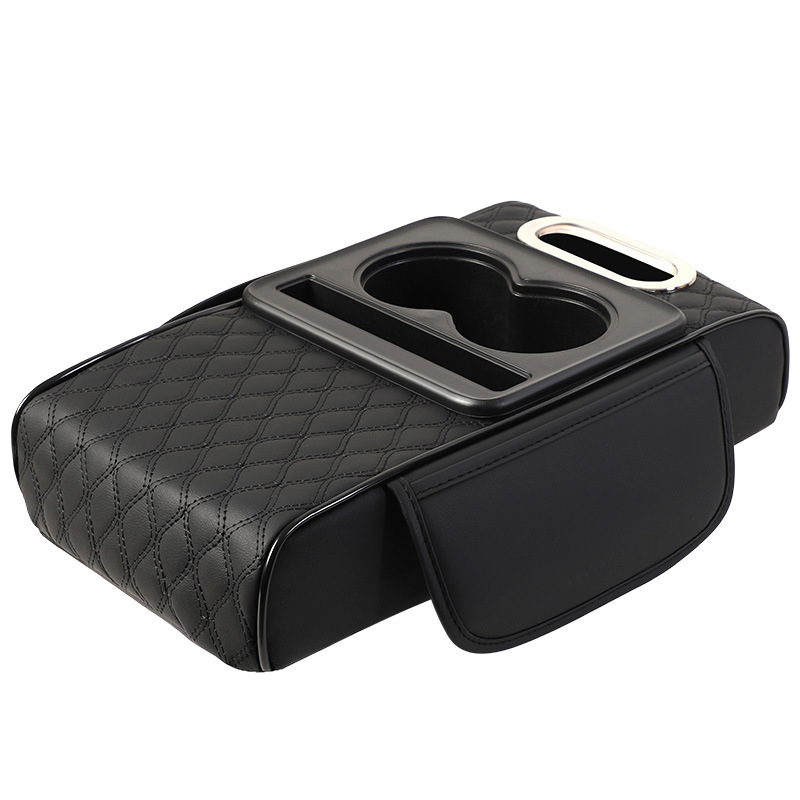 Visu vienā auto roku balsts ar ādas apdari, dzērienu glāzes turētājs un salvetes kastīte, Modelis 086, Universālā saderība, Svars 400