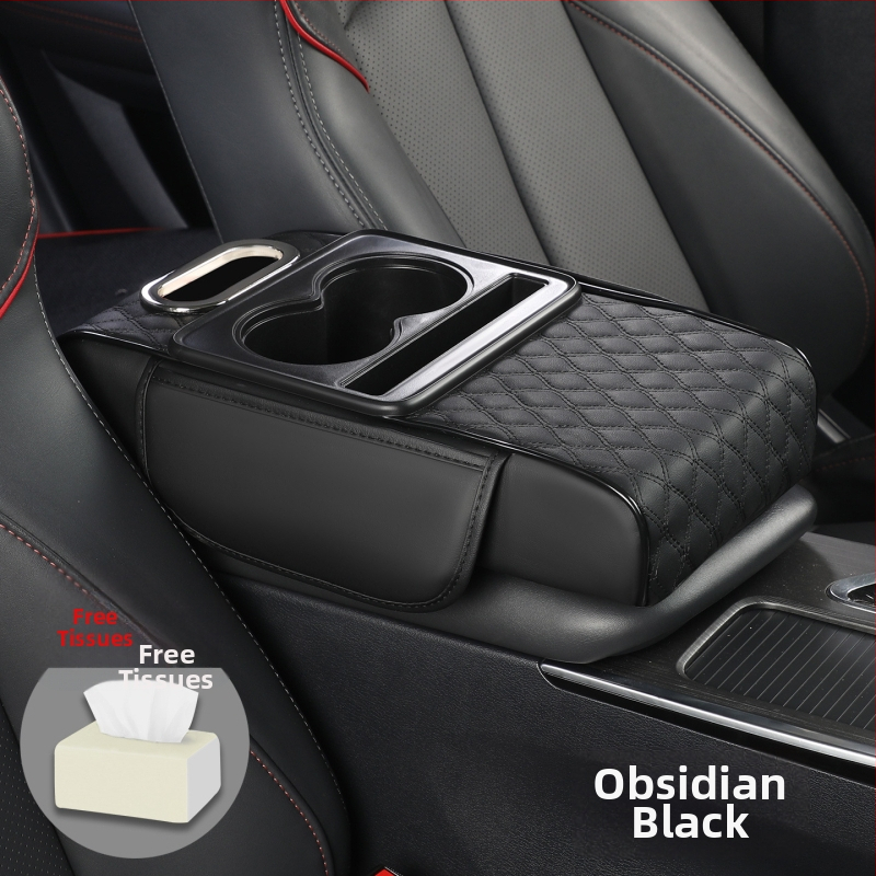 Visu vienā auto roku balsts ar ādas apdari, dzērienu glāzes turētājs un salvetes kastīte, Modelis 086, Universālā saderība, Svars 400