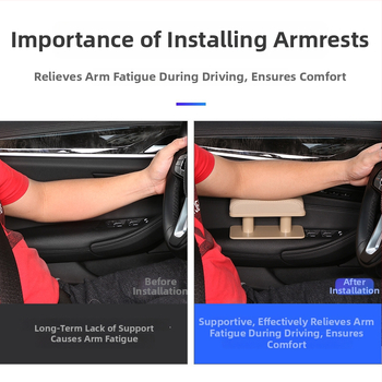 Kreisā ādas automašīnas elkoņa atbalsta spilvens (Universāls, Modelis 6913, Svars 0,2 kg, Montāžas atbalsts)