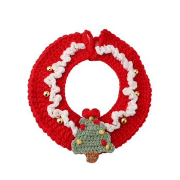 Colier cartoon pentru animale de companie cu clopoțel: guler pentru pisică, fular pentru pisică, accesorii pentru câine; Materiale: acrilic, poliester, PP; Universal pentru animale; Iarnă; Crăciun și Festivalul Primăverii