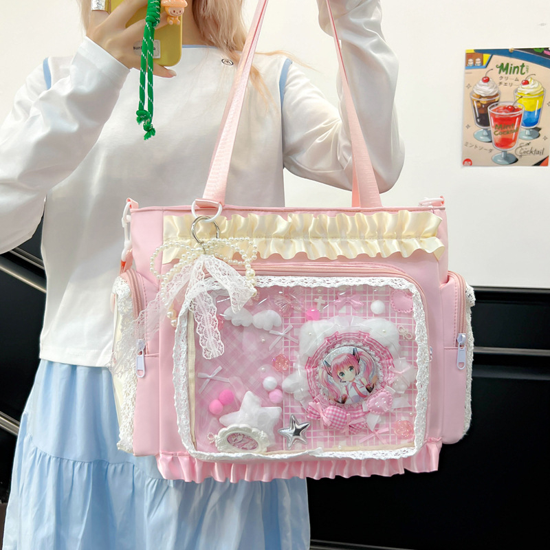Geantă crossbody cu capacitate mare - nylon, impermeabilă, căptușeală poliester-bumbac, pentru femei, utilizare școlară