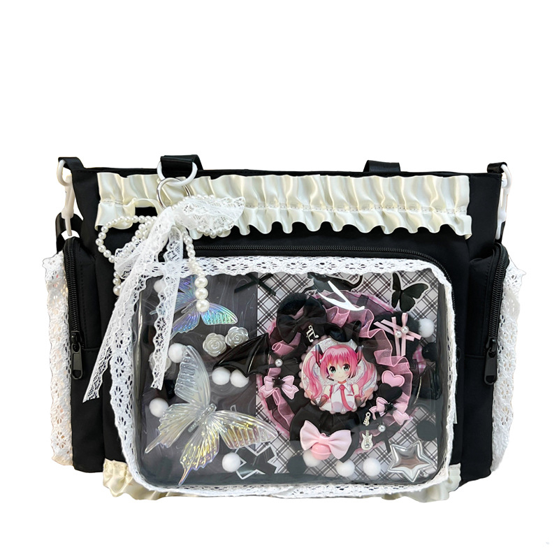 Geantă crossbody cu capacitate mare - nylon, impermeabilă, căptușeală poliester-bumbac, pentru femei, utilizare școlară