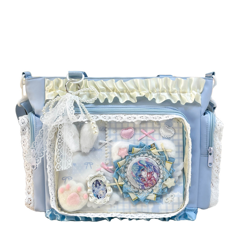 Geantă crossbody cu capacitate mare - nylon, impermeabilă, căptușeală poliester-bumbac, pentru femei, utilizare școlară