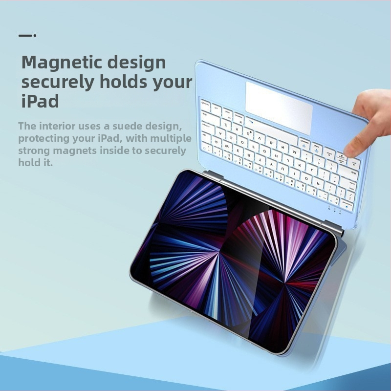 Tastatură wireless Bluetooth cu husă magnetică plutitoare pentru iPad Pro / Air