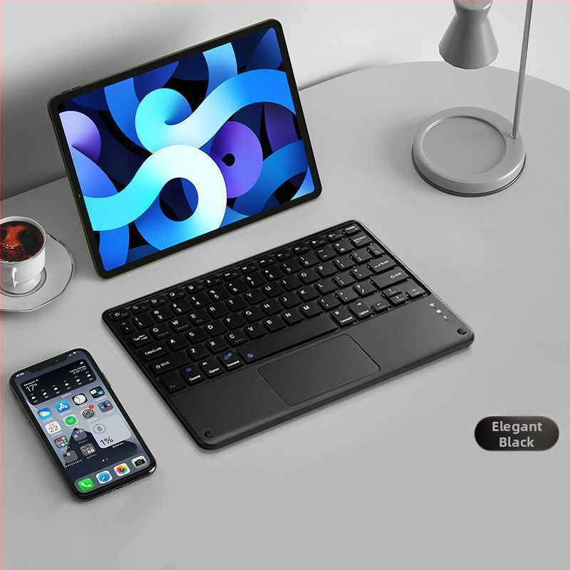 Bluetooth klávesnica pre tablet s dotykovou plochou a magnetickým uchytením, okamžité spárovanie, kompatibilná s iPadom a Androidom