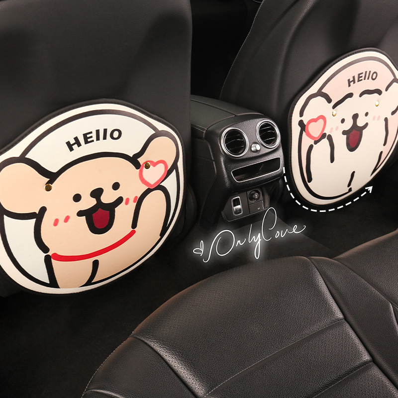 Задна защитна подложка за автомобил с карикатурен дизайн, PU материал, пълнеж от пяна, универсална, марка Xuan ruyi (Подходяща за всички сезони; Карикатурен мотив; PU; Пълнеж от пяна; Xuan ruyi)